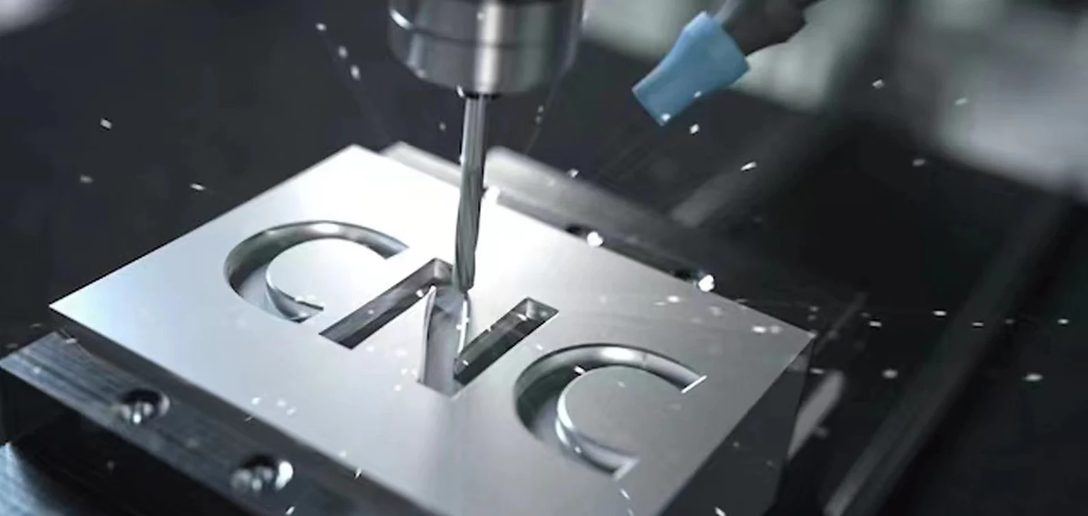 Close-up of a CNC-machined aluminium part